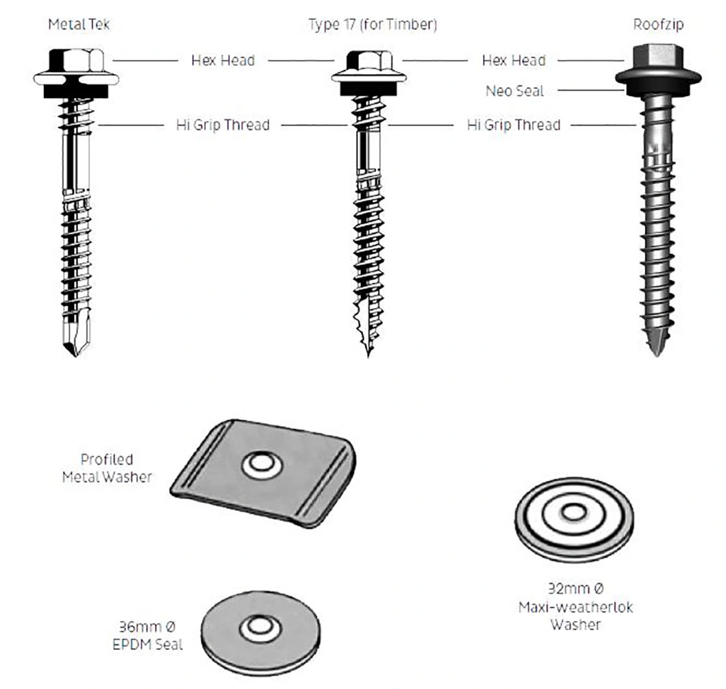 Made in China Fastener Stainless Steel Roofing Screws Tek Self Drilling Screw